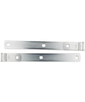 Tough As Nails Heavy Duty Gate Strap Hinges 12 Inch Steel Zinc Plated Outdoor Wood Fence Barn Door Rust Resistant Supports 150 Pounds Rock Solid Workhorse Build close-up view of zinc plated gate hinges.