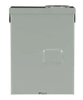Front view of 125 Amp main lug outdoor load center single unit with NEMA 3R galvanized steel enclosure for residential use.