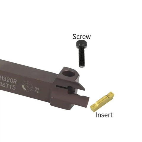 Close-up of 3mm Width Dia 25mm Spring Steel End Face Groove Cutter with MGMN300 insert for CNC lathe tool holders