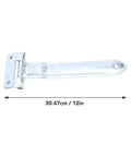 12 Inch Metal Offset Bent Strap Trailer Door Hinge For Side Doors And RVs Universal Fit
