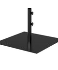 Sturdy 40 Pound Outdoor Umbrella Base With Stainless Steel Tube And Heavy Duty Square Steel Stand In Black Powder Coat For Patio Deck Or Garden No Maintenance Required Rust Proof Finish