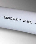 Top Shelf Rock Solid Heavy Duty Flexible Metallic Liquid Tight Conduit 2 Inch By 50 Foot Gray Galvanized Steel Wiring Protection Built Tough For Daily Grind, close-up of label.