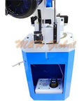 Built Like A Tank 13 Inch Cold Cut Saw Swivel Base Circular Metalsaw 220V 3 Phase 1.5HP Motor Auto Retracting Guard Quick Release Vise heavy duty steel frame with blue base.