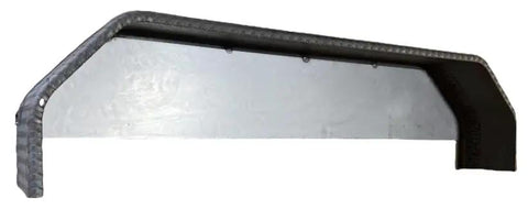 Double Break Treadplate Trailer Fender, Tandem Style, 10 by 72 by 19 Inches, 16 Gauge Smooth Backplate, Rust Resistant Mudguard, side view