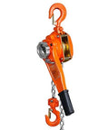 Manual Lever Chain Hoist 0.75 Ton 1650 Lbs 10 Ft Come Along Weston Double Pawl Brake Galvanized Steel 360 Degree Hook, side view