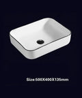 USZWBY Vessel Sinks Bathroom Sink Nordic Style Above Counter Basin Home Bathroom Wash Basin Hotel Above Counter Basin Ceramic Art Basin Bathroom Bowl Sink with sleek design and center drain, size 500x400x135mm.