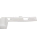 Left Front Bumper Side Retainer Bracket For 2012 Through 2019 Vehicles OEM Part 1607398380 FL Direct Fit ABS Construction For Long Lasting Durability And Precise Alignment Easy Install Restores Front End Structure, white ABS bracket side view
