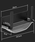 Wall Mounted Pot Lid Rack And Cutting Board Shelf With Drain Pan Self Adhesive Carbon Steel Space Saving Storage Rack dimensions
