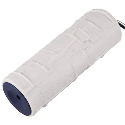 8 Inch Heavy Duty Rubber Pattern Paint Roller For Faux Stone Wall And Floor Texture Pro Move Diy Embossing Cylinder Stamp close-up view.
