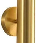 Wall Sconce Lights Indoor Bedroom Hallway GU10 2- Modern Long Brushed Middle Ages Brass Linear Clear Glass Copper Mount Lamp for Bedside Study Children's Room Bathroom, gold finish, vertical design.