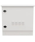 Heavy Duty 9U Outdoor Network Cabinet Floor Mount With Smart Fan Cooling Auto Temp Control IP66 Rated Weatherproof Unit front view with ventilation.
