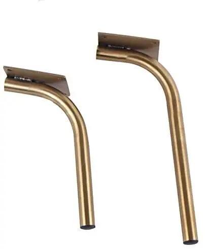 Set Of 4 Gold Plated Stainless Steel Furniture Legs Heavy Duty Nordic Flex 10 Inch Replacement Support For Tables Cabinets Beds Desks, two different angles