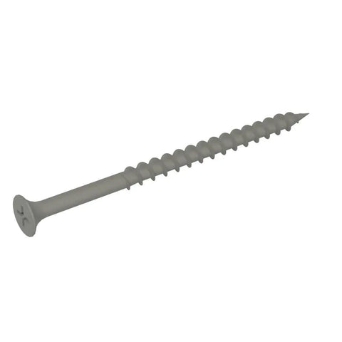 Exterior Deck Screws For Treated Lumber With PrimeGuard Coating Coarse Thread Bugle Head No 9 By 3 Inch In Gray 1 Lb Box View
