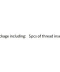 Package includes 5pcs of Heavy Duty 304 Stainless Steel Fine Thread Repair Insert Wire Bushing M6 To M16 That Reinforces Damaged Threads