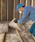 Worker installing Straight Up R30 Fiberglass Batt Insulation Packs Serious Warmth With Eight Unfaced Rolls Covering 469 Square Feet.