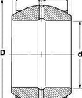 Diagram of GEZ-100-ES Spherical Plain Bearing With 1 Inch Bore And 12600 Lb Dynamic Capacity, dimensions shown.