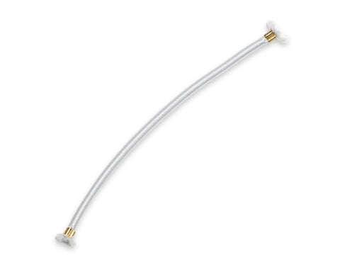 8-Inch White Shock Cord And Fastener Clips For Canvas Covers, shown isolated on white background, no tools needed, marine-grade bungee cord.