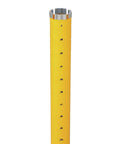 DEWALT front-view 1-1/2in x 14in diamond core bit, yellow body with diamond segments for masonry drilling.