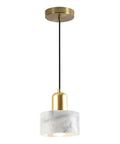 Straight Up Stylish Nordic Modern Marble And Stainless Steel Pendant Ceiling Light With E27 Bulb Socket Single Head Hanging Lamp, 15 cm, white marble and brass.