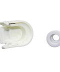 Premium Shift Cable Linkage Repair Kit Compatible With Lincoln MKC Models Fit For 2015 2016 And 2017 Years Includes Sleeve Adjuster Connector End Cap Shifter Bushing For Smooth Gears And Zero Stuck Shifts. White plastic shift cable linkage repair kit with sleeve adjuster and bushing.