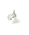 Modern Plug In Wall Sconce Featuring Adjustable C Shade And Easy Peasy Mount Kit, white and gold design, 10.23in height.