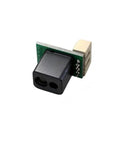 LiDAR Distance Sensor 905nm Ranging Module With High Accuracy 0.05 To 9 Meters Range Plus Minus Five Centimeters Under Five Meters And One Percent Beyond Five Meters 50 Hz Scan Rate Compact Design, black sensor with green circuit board