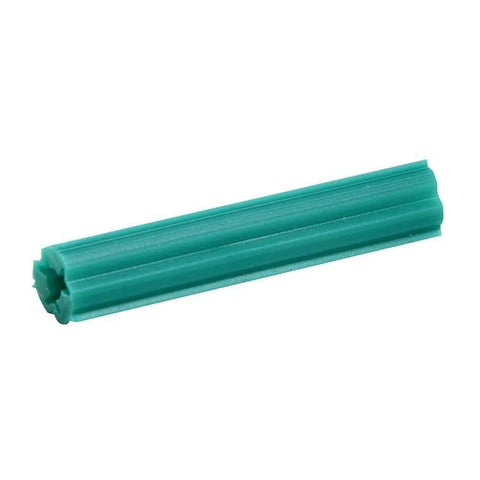 Expanding Plastic Screw Anchors With One Quarter Inch Hole And One And A Half Inch Length Pack Of 100 For Concrete Tile And Marble, green color