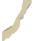 Devon Crown Molding, Lightweight Solid Urethane, Factory Primed For Quick Easy Install, side profile view showing detail