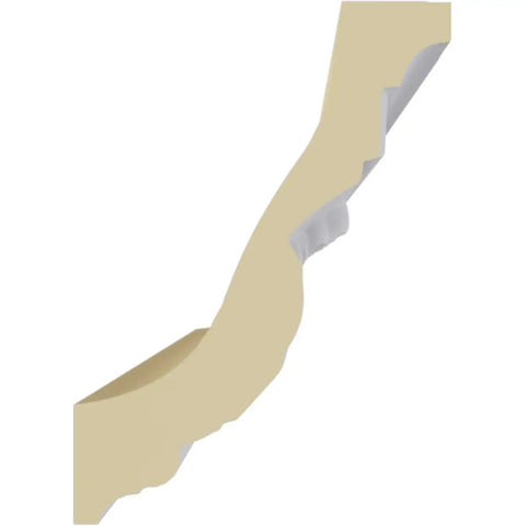 Devon Crown Molding, Lightweight Solid Urethane, Factory Primed For Quick Easy Install, side profile view showing detail