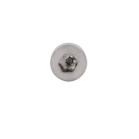 10 Pack 304 Stainless Steel Hex Socket Shoulder Bolts featuring M3 threads and tough 4mm pins, showing hex driver side view.
