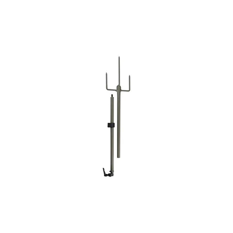 Badass Slick Adjustable Steel Hunting Trail Camera Stand Ranging 34 Inches Tall With 360 Swivel And 270 Tilt, upright position with forked top.