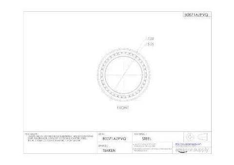 Technical drawing of 48320 Tapered Roller Bearing Single Cup Standard Tolerance Straight Outside Diameter 7.5 Inch And 1.3125 Inch Width Steel