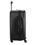 Ultimax II 26-inch durable spinner luggage in matte black with TSA lock, tough polycarbonate hardside, and 360° wheels for frequent travelers.