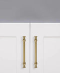 Champagne Bronze Cabinet Pulls In 5 Inch Hole Center For Cupboard And Drawer 10 Pack Solid Zinc Alloy on white cabinets
