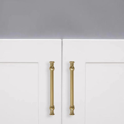 Champagne Bronze Cabinet Pulls In 5 Inch Hole Center For Cupboard And Drawer 10 Pack Solid Zinc Alloy on white cabinets