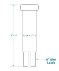Diagram of Beefy Incandescent Red Indicator Light For Control Panels 14V With Six Inch Lead Wires Five Sixteenth Inch Bulb Size.