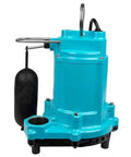 Professional Grade 506807 Submersible Sump Pump Built Different With One Third Hp Motor features a blue casing and float switch for efficient drainage.