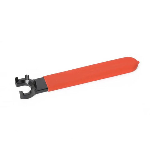 Premium 8mm And 4 Inch Shank Router Bit Extension Rod With Collet Engraving Machine Milling Adapter For Woodworking Projects Heavy Duty High Carbon Steel Design Fits Most Routers And Drill Presses Durable Long Life Wrench Set Included, showing a red handled tool.