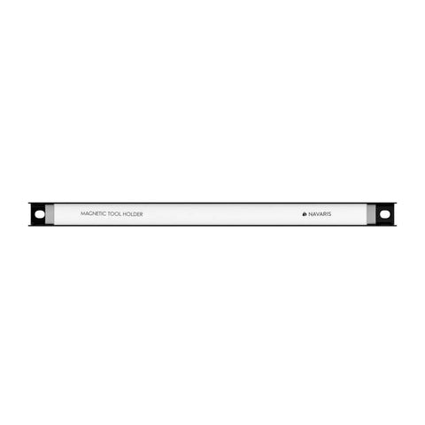 Magnetic Tool Holder Rack Set Of 4 For Garage Wall Mount 12 Inch Heavy Duty Tool Strip with label and mounting holes visible.
