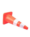 10 Pack 28 Inch Traffic Cones Set Heavy Duty PVC Safety Road Parking Cones with Weighted Base Reflective Strips shown on side