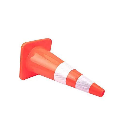 10 Pack 28 Inch Traffic Cones Set Heavy Duty PVC Safety Road Parking Cones with Weighted Base Reflective Strips shown on side