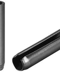 Close-up view of Slotted Spring Pin 6mm By 25mm Plain Finish 65Mn Roll Assortment Kit showing durability and axial slots.