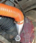 SCAT Flex Duct Silicone Impregnated Fiberglass With Steel Wire Reinforcement for Intake installed in vehicle engine bay, red