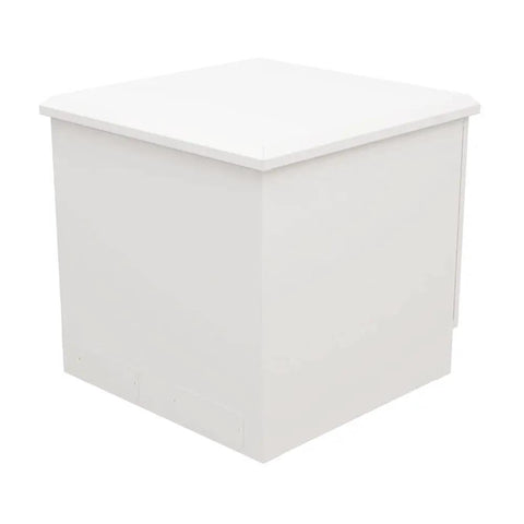 Heavy Duty 9U Outdoor Network Cabinet Floor Mount With Smart Fan Cooling Auto Temp Control IP66 Rated Weatherproof Unit Pre Assembled, white metal enclosure.