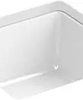 Undermount Square Bathroom Sink 11x11 Inch Vitreous China White Overflow Drain No Faucet Holes Fits 24 Inch Vanities Modern Sleek Design