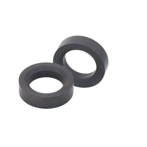 Top Tier Rotary Joint Graphite Sealing Ring Built To Crush Crazy Heat While Delivering Smooth Operation And Serious Thermal Shock Shield For Rough Shop Floor Jobs Fits Cylindrical Or Spherical Machines With Standard 240X180X45 Dimensions, two black graphite rings.