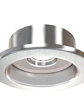 Fire Sprinkler Recessed Escutcheon Ceiling Trim Half Inch NPT Premium Chrome Five Piece Pack showing brushed chrome finish and circular design.