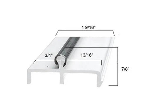 Double Panel Sliding Door Track Kit 96 Inch Vinyl Bottom Rail For Patio Doors Heavy Duty Replacement Track Compatible With Most Brands Smooth Operation dimensions