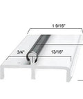 Premium Vinyl Sliding Door Track With Stainless Steel Cover For A Slick Glide On Patio And Sliding Glass Doors, Durable Vinyl Core, White Finish, 72 Inch Length, Ideal Home Improvement Upgrade with dimensions