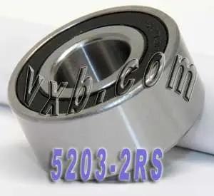 Top Shelf Double Row Angular Contact Ball Bearing 17X40X17.5 Millimeter Dual Rubber Sealed Pressed Steel Cage Built Dang Tough For Heavy Duty Machinery Repair with a close-up view.
